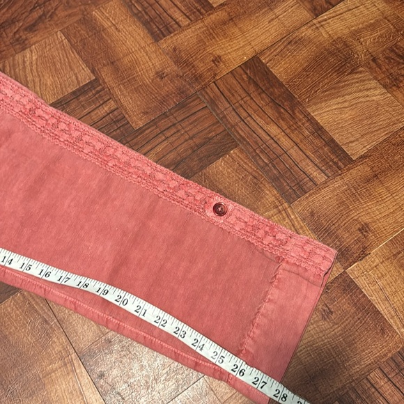 Sundance organia cotton pants lace side panel-faced red color - Picture 6 of 6